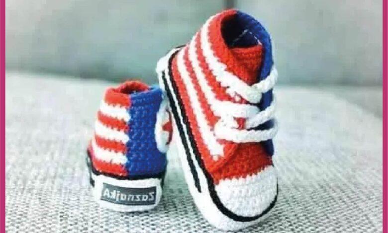 Örgü Bebek Converse Ayakkabı Yapımı 1 Converse-Orme-Patik-Yapilis