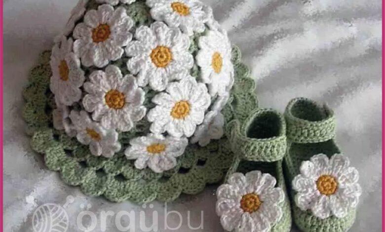 Tığ İşi Kabartma Çiçek Örgü Modelleri 1 Papatya-Kabartma-Modeli